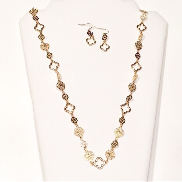 Long Station Necklace with Earrings - Picture 2 of 3